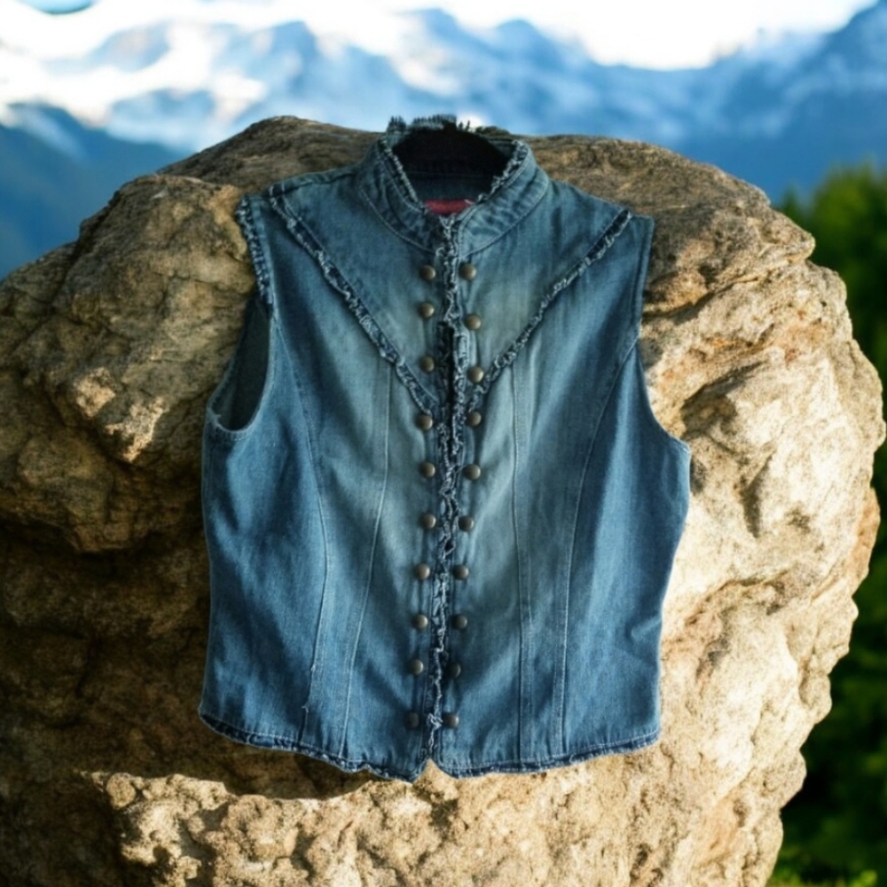 Vintage Jennyfer J Denim Vest